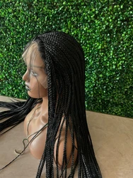 Synthetic Full Lace Wig Braided Wigs For Black Women Crochet Box Wig Braid 36 Inches Braiding Hair Knotless Box Braids Wigs