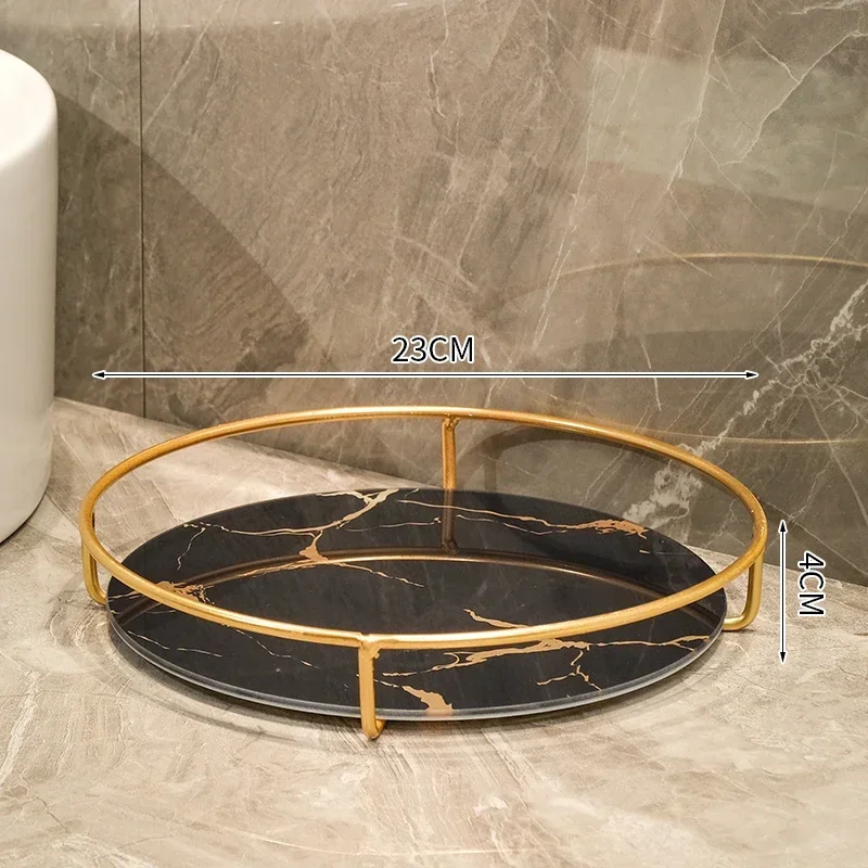 Wrought Iron Glass Storage Rack Dressing Table Cosmetic Shelves Double Shelf Tray Organizer Decorative Display Stand