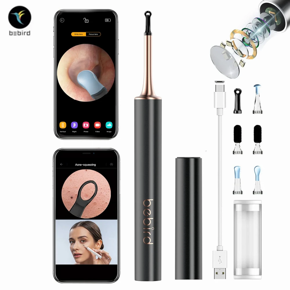 Bebird T15 Visual Ear Cleaner  2 in 1 Acne Wax Removal HD1080P Endoscope Magnetic Switch Minifit IP67 Waterproof Health Care