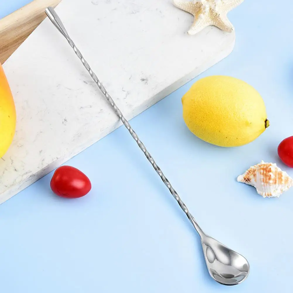 Stainless Steel Spiral Pattern Long Bar Spoon Cocktail Stirring Mixing Spoon for Bar Party Home Bartender Drink Mixing