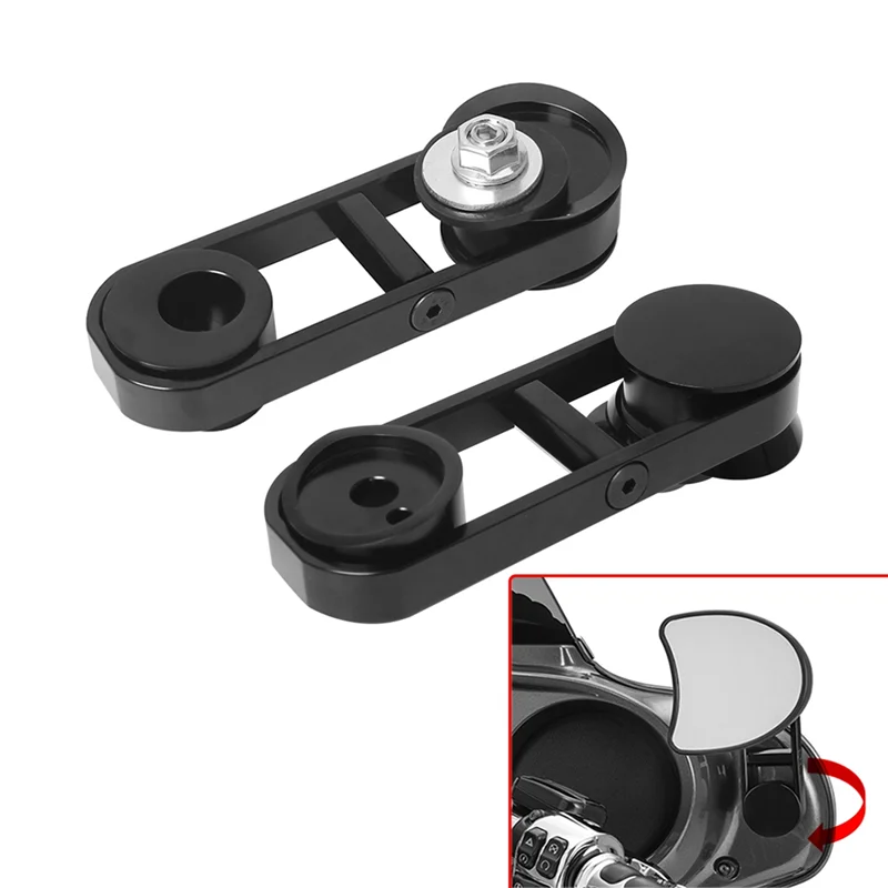 

AB16-Motorcycle Black 180° Adjustable Drop Mirror Relocator Mount For Touring Street Glide FLHX 2006-2013