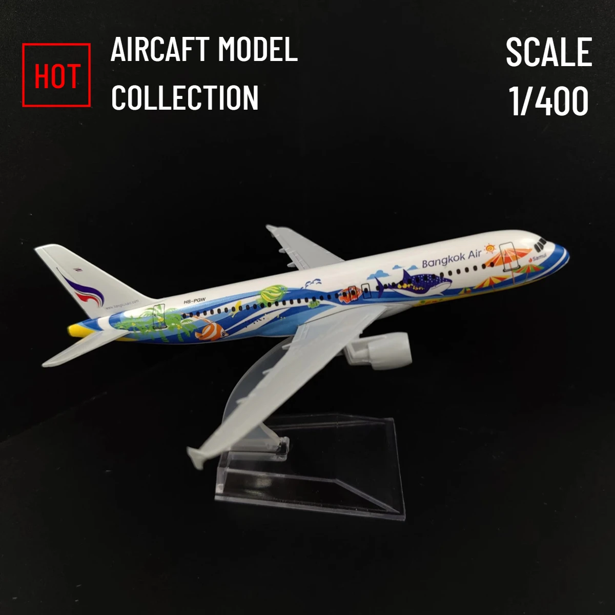 Scale 1:400 Metal Airplane Replica Bangkok Air Asia Airline Aircraft Diecast Aviation Miniature Kids Toys Model for Boys Girls