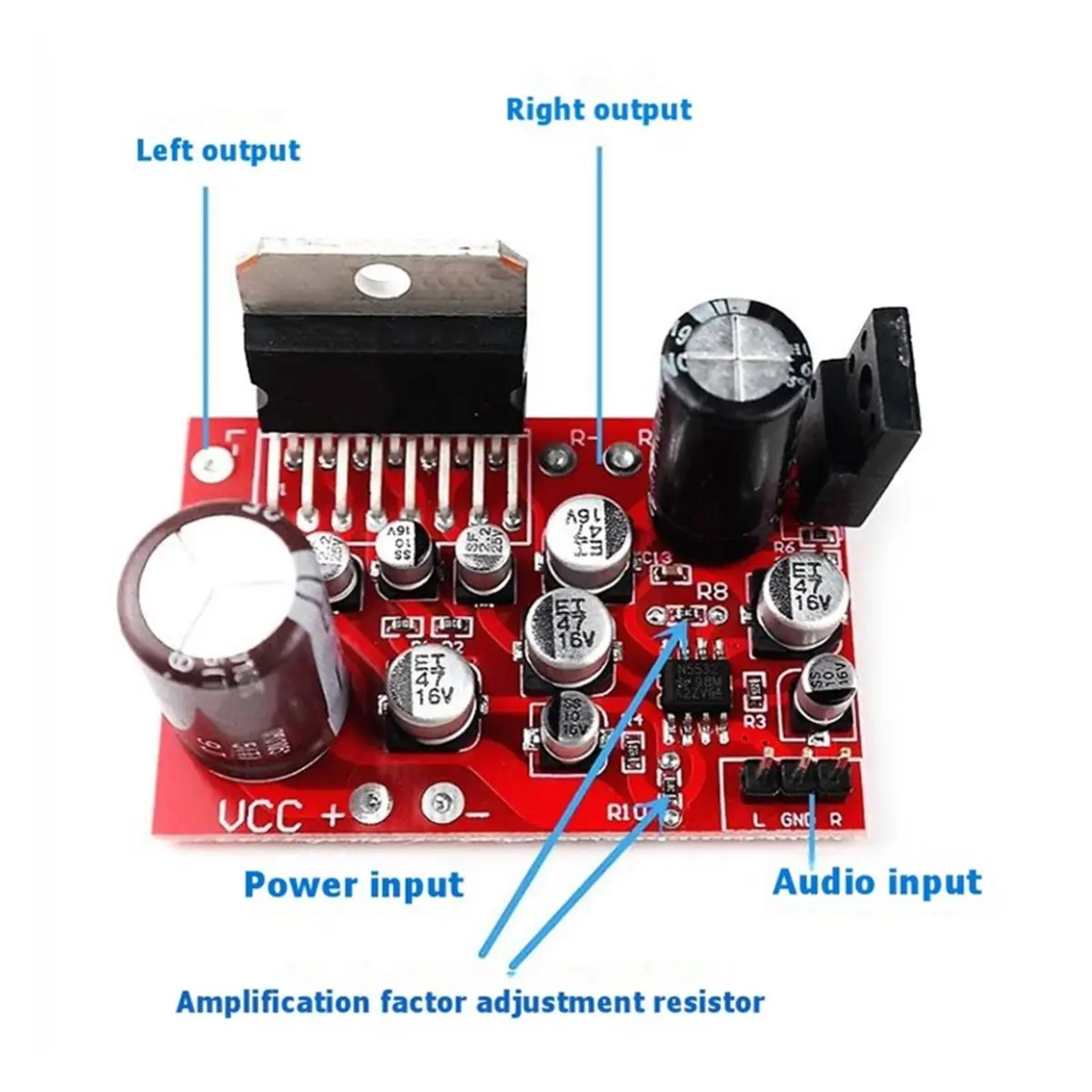 TDA7379 Power Audio Amplifier Chip Module DC9-17V 39W X 39W High-Power Pre Amp AD828 Audio Preamplifier