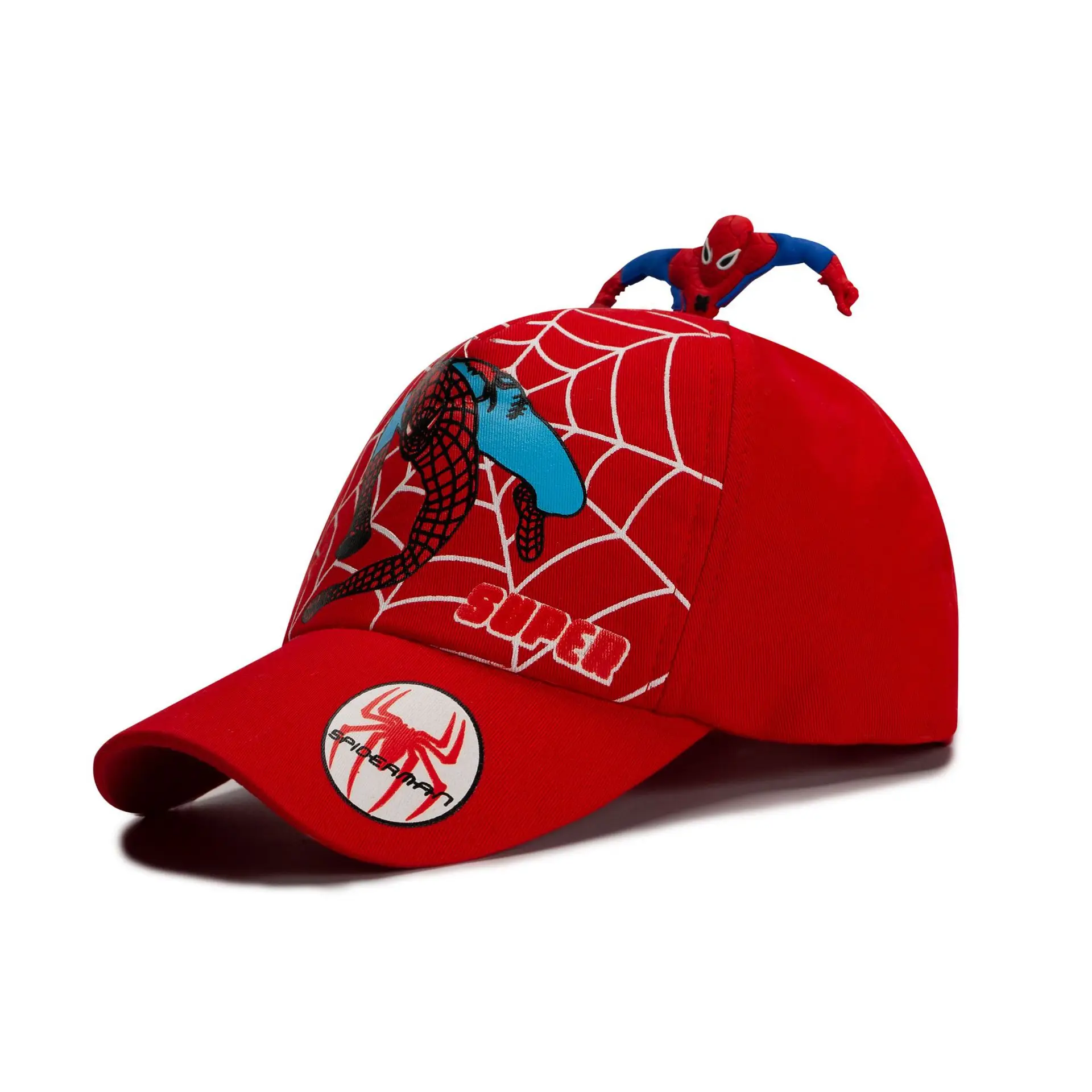 HotToys Spiderman Baseball Cap Boys Girls Hats Superhero Peripheral Cosplay Props Childrens Gift Sunhat Fashion Accessory 3-7y