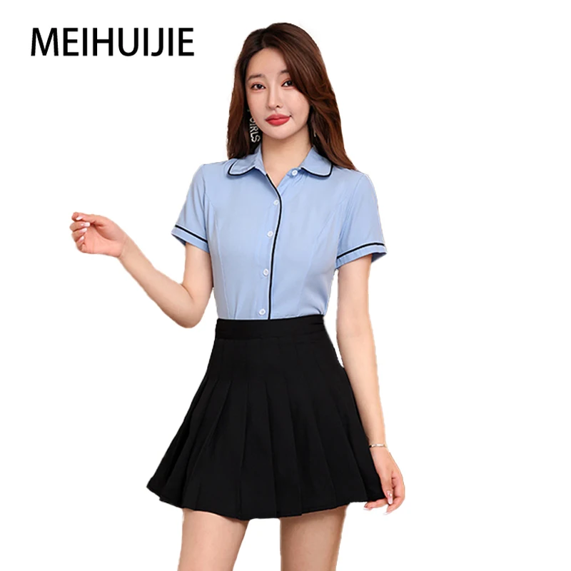 Hotel Front Desk Work Clothes for Women Manicurists Short Skirt Set Beauty Salon Uniform Fashion Spa Masseuse Clothing