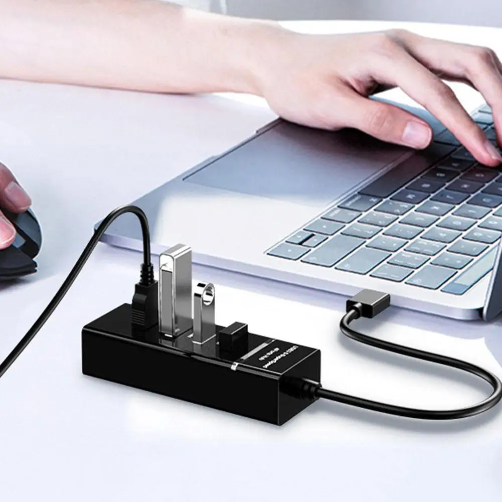 4-Port USB Hub 3.0 نقل البيانات عالي السرعة USB3.0 2.0 HUB 4-IN-1 USB Port Expander USB Splitter لأجهزة الكمبيوتر المحمول HDD Flash Drives