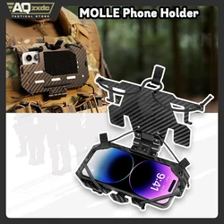Soporte para teléfono MOLLE de pecho en portaplaca táctico compatible