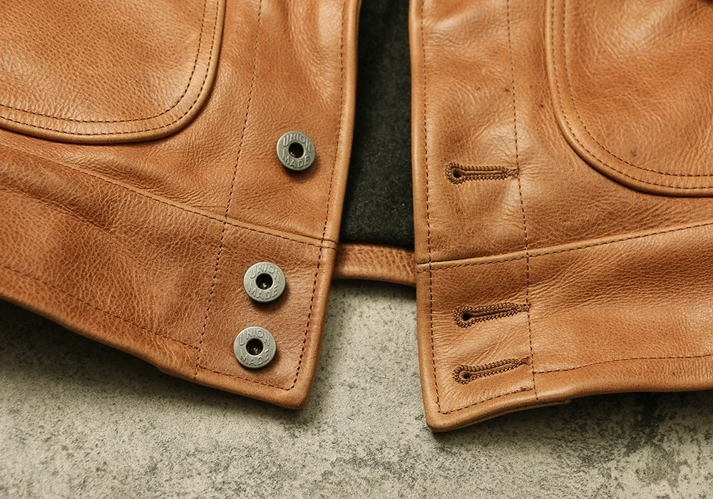 سترة جلدية أمريكية عتيقة من Tailor Brando RL بسمك 1.7 ملم سترة من جلد البقر الباتيك الصنوبري الناعم انقر فوق سترة جلدية للعمل