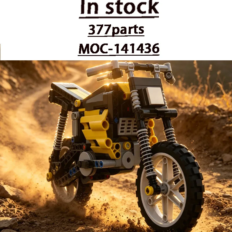 Assembly Model MOC-141436 Popular New Classic Sports Motorcycle 377 Parts MOC Creative Educational New Year Christmas Toy Gift