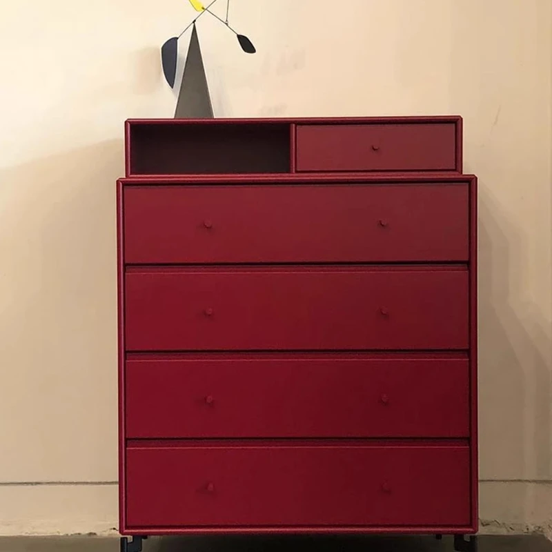 

light luxury bedroom storage cabinet solid wood drawer locker living room storage side cabinet ins four or five chest cabinet