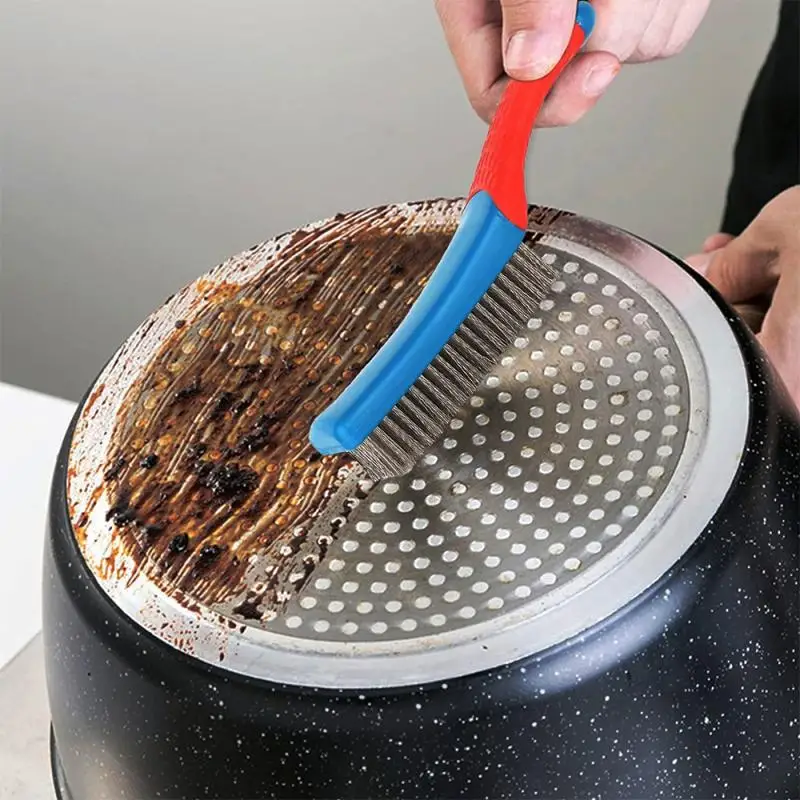 

1Pc Heavy Duty Stainless Steel Wire Brush With Comfortable Plastic Handle Perfect For Removing Rust,Dirt,Welding Slag, And Paint