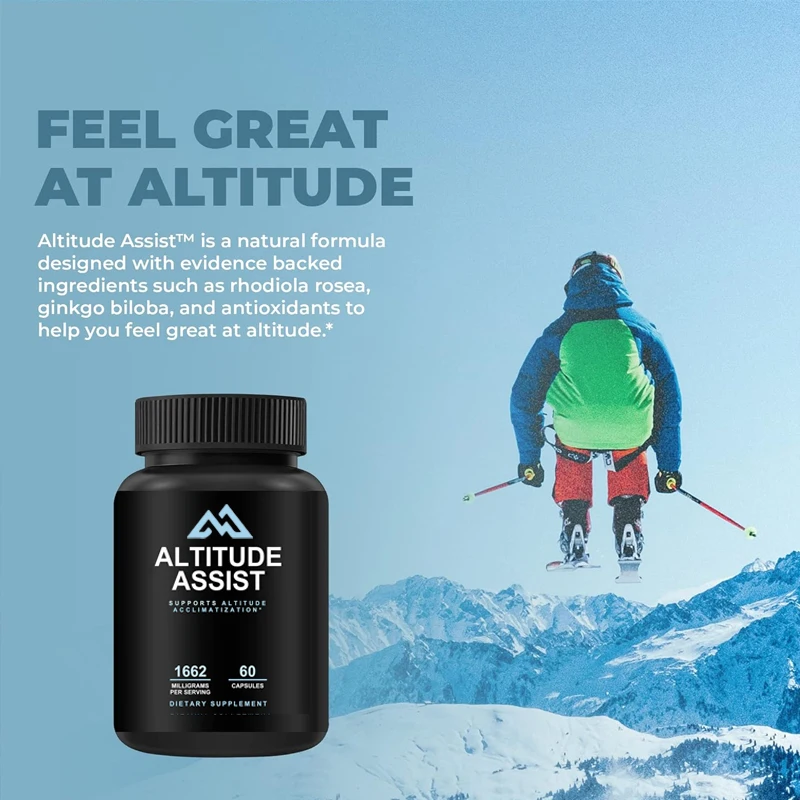 Capsule di assistenza alla quota - Allevia i sport di montagna (sci, snowboard, alpinismo) - Non OGM, vegano, cetogenico