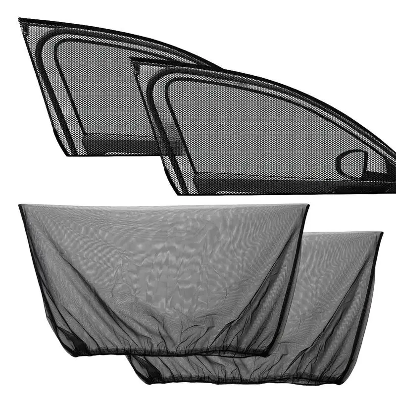 2pcs Styling Car Window Sunshade Mesh Car Breathable Sun Shade Curtain Auto Rear Side Window Sun Visor Cover Kids UV Protective