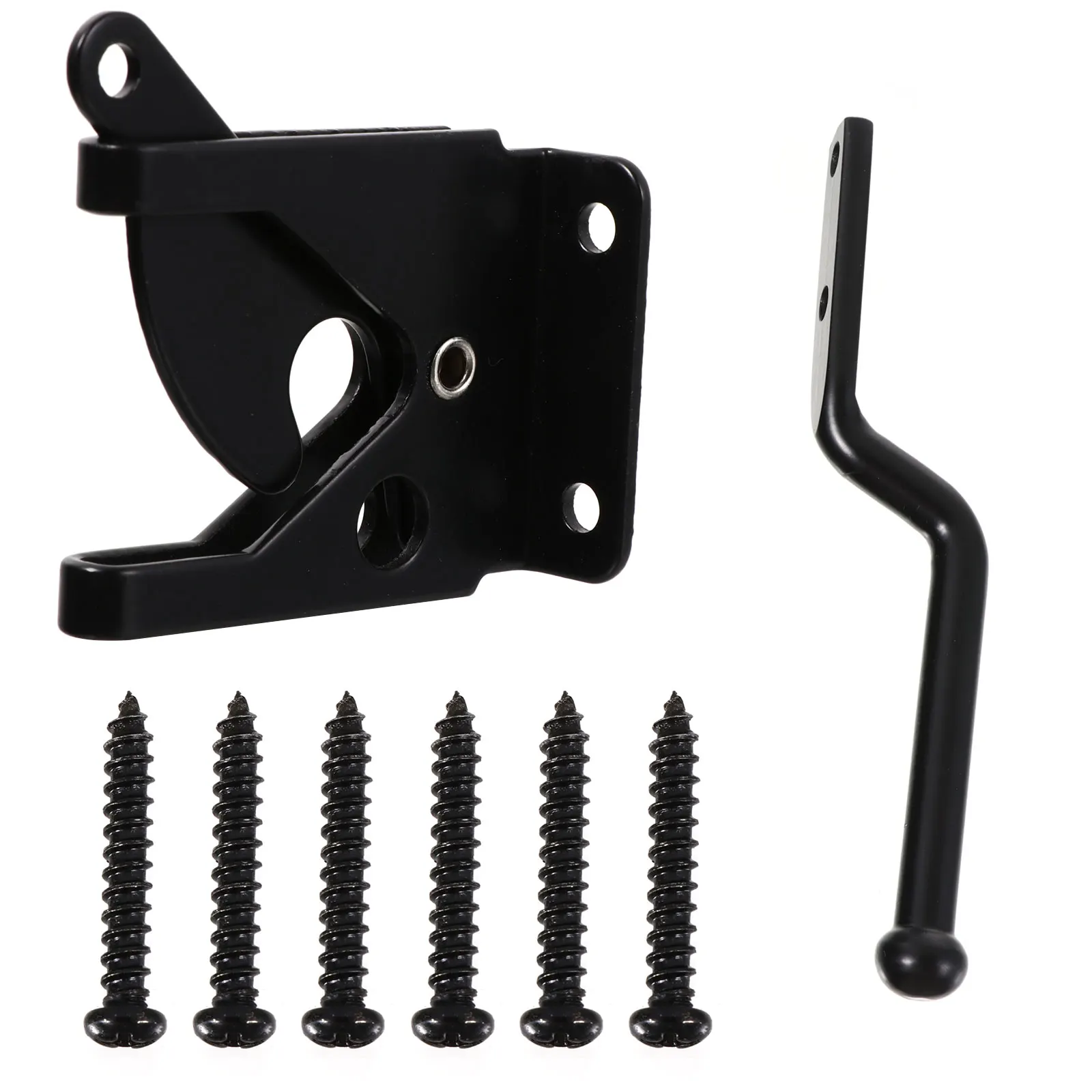 

1 set Hinge Latch Gravity Lever Gate Lock Fence Door Carbon Steel Iron Buckle Hardwares Accessories Wood Security