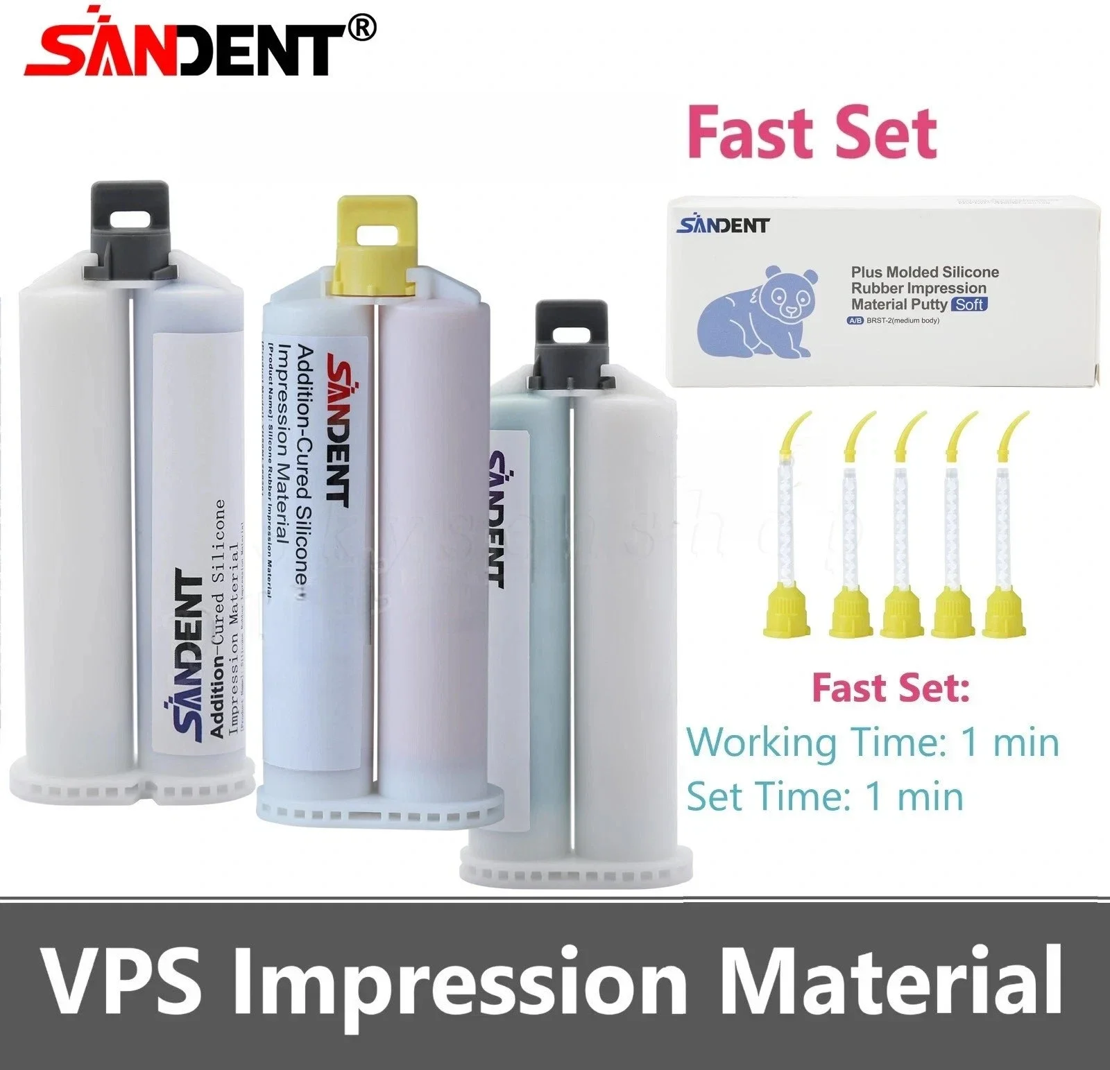 Dental VPS Impression Material Light/Heavy/Medium Body - Fast Set Alginate PVS