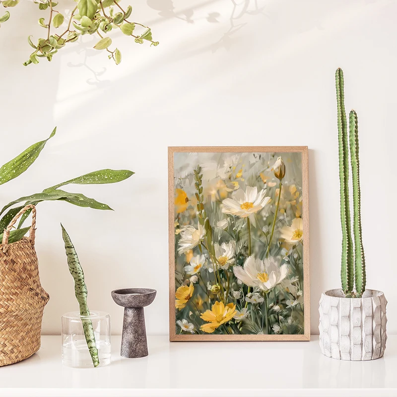 Spring Academy Wind Plant Flowers Daisies Tulip Butterfly Bees Retro Poster Canvas Paintings Wall Art Pictures Home Decor