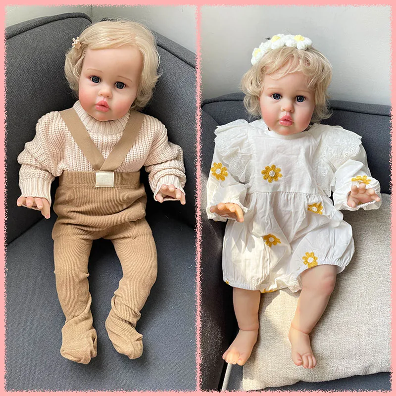 Toddler Princess Girl Ellie 22Inch Lifelike Newborn Reborn Doll Soft Touch 3D Skin with Hand Root Hair Christmas Gift