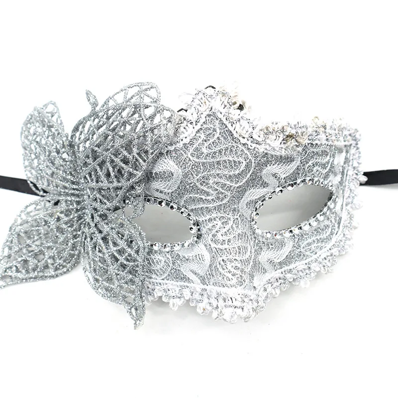 Eye Mask Carnival Halloween Masquerade Princess Half Face Mask Guard Lace Applique Cloth In Feather Cosplay Prom Props Carnival
