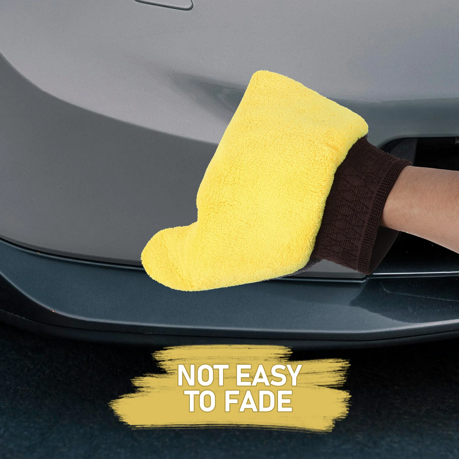 

2Pcs Car Wash Gloves Mitt Scratch Free Coral Fleece Yellow Gray Dusting Cleaning Auto Detailing House Exterior Care Products