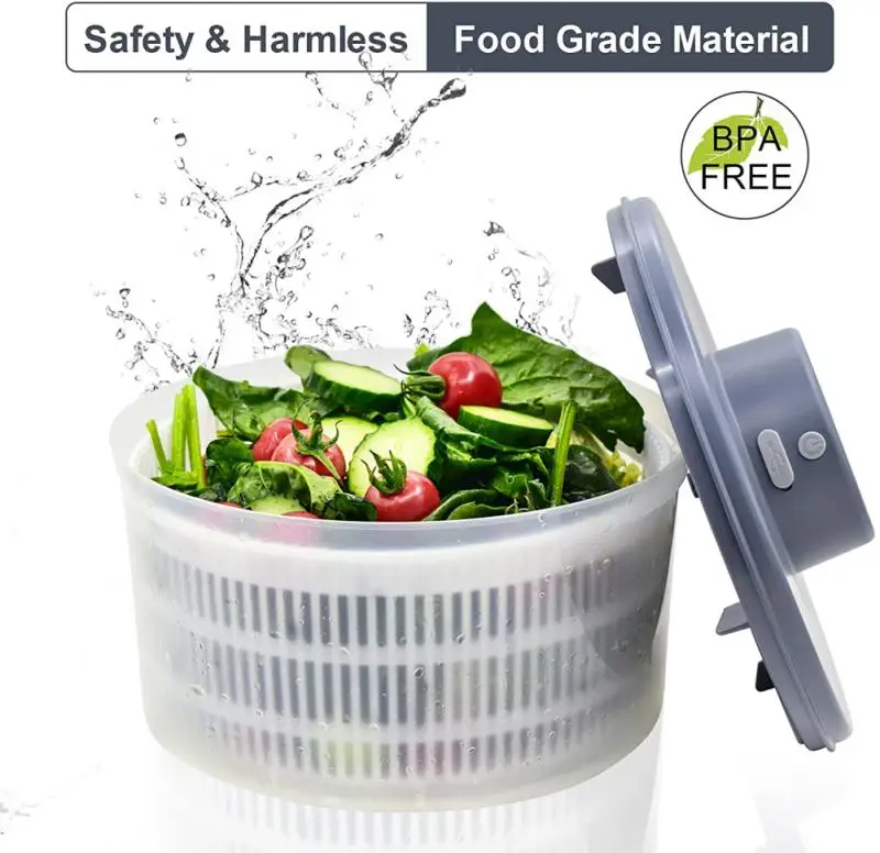 Vegetable Dehydrator Electric Quick Cleaning Dryer Fruit and Vegetable Dry and Wet Separation Draining Salad Spinner Home Gadget