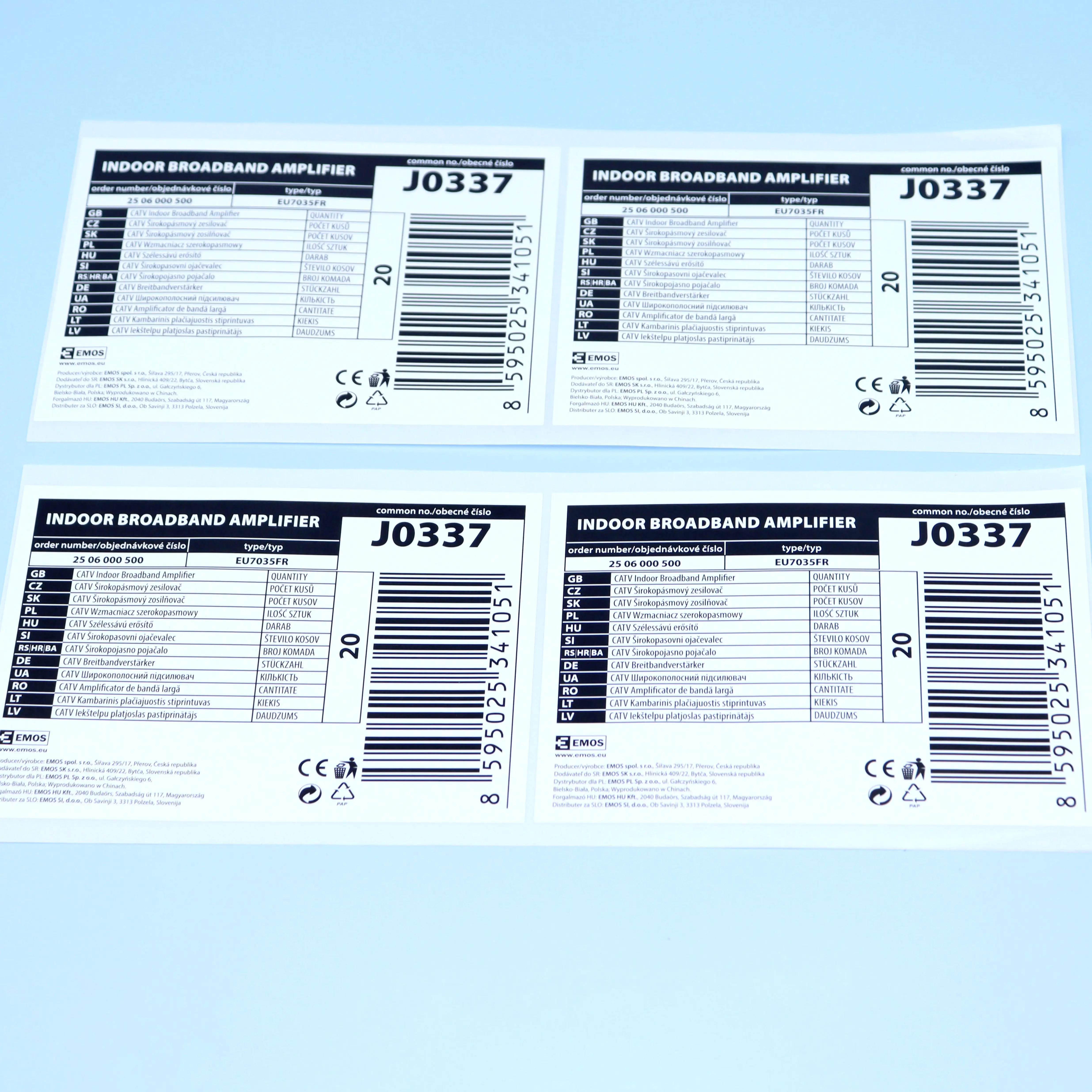 100-500pcs Custom Stickers  Bar Code White Waterproof Rectangle Labels for Products Synthetic Paper PVC Tape