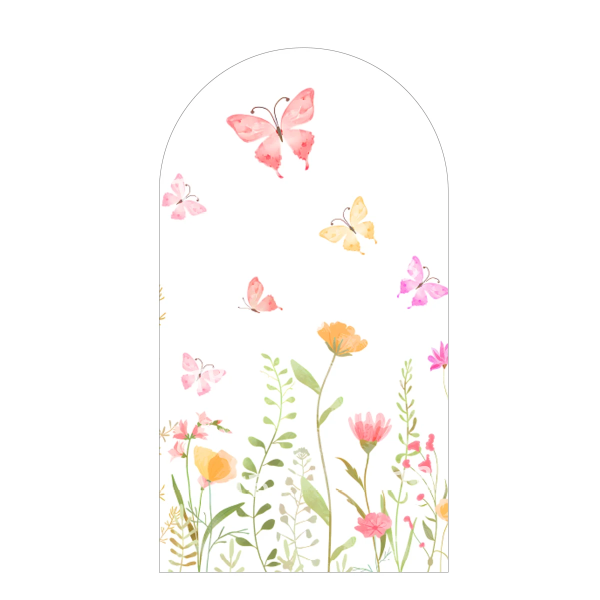 TB فراشة الزهور قوس خلفية غطاء لفتاة حفلة عيد ميلاد/ديكور الزفاف استحمام الطفل صورة خلفية جدار نسيج مرن #3