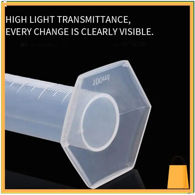 L52A-4X Measuring Cylinder Plastic Graduated Tube Tool For Lab(100Ml)