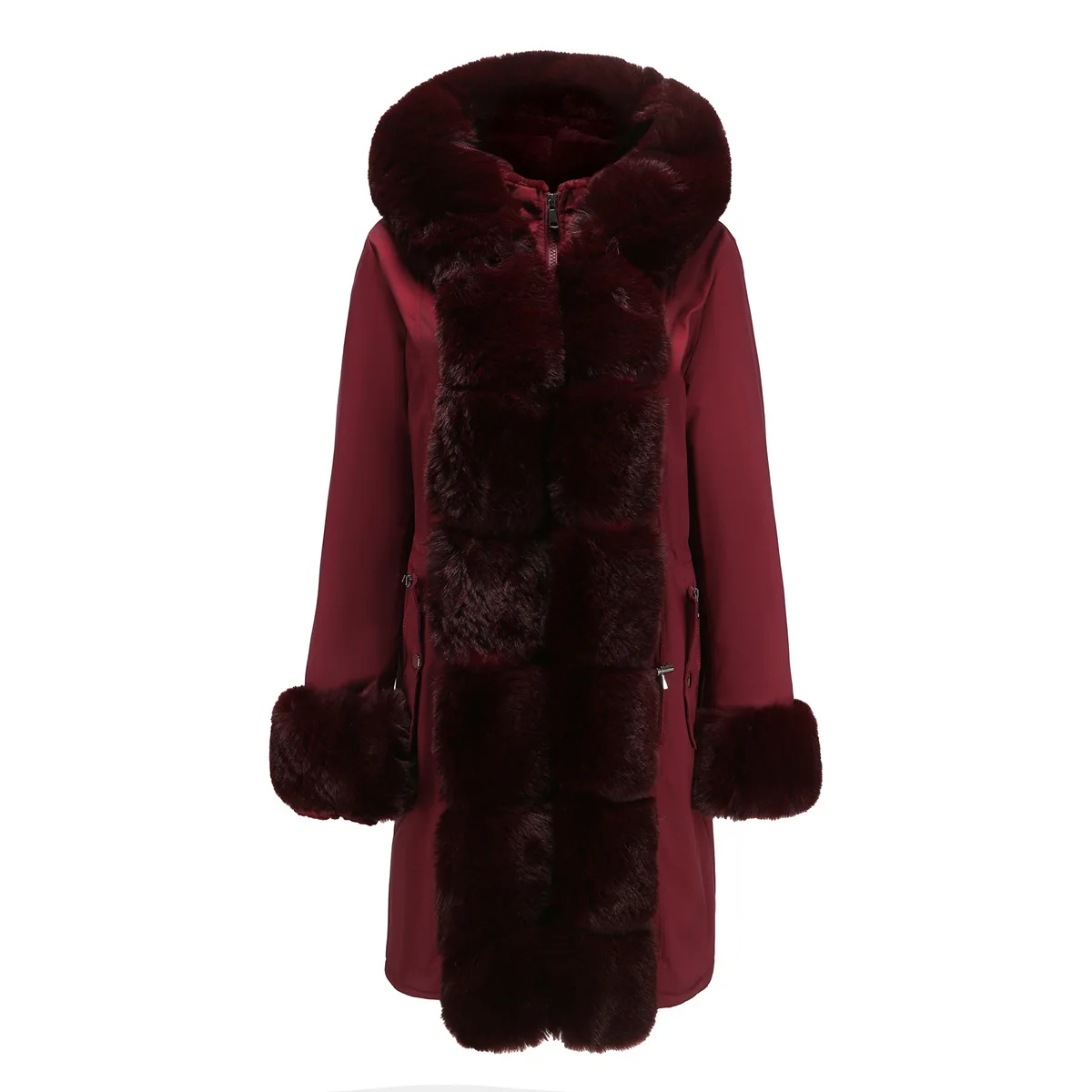 Mid Length Women's Winter Down Jacket Coats Parkas Woman Clothes Detachable Fur Collar Hooded Warm Padded Jackets Outerwear WY73
