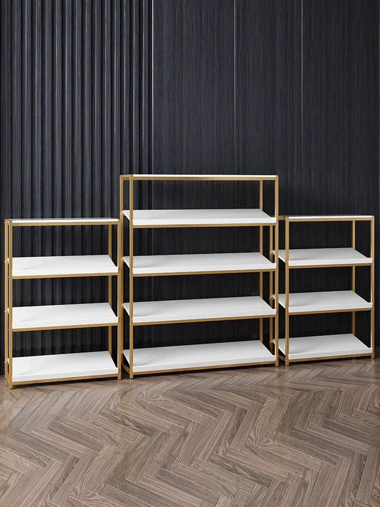 Shoe store shoe rack display rack light luxury Zhongdao clothing store shelf bag rack floor display cabinet shopping mall shelf