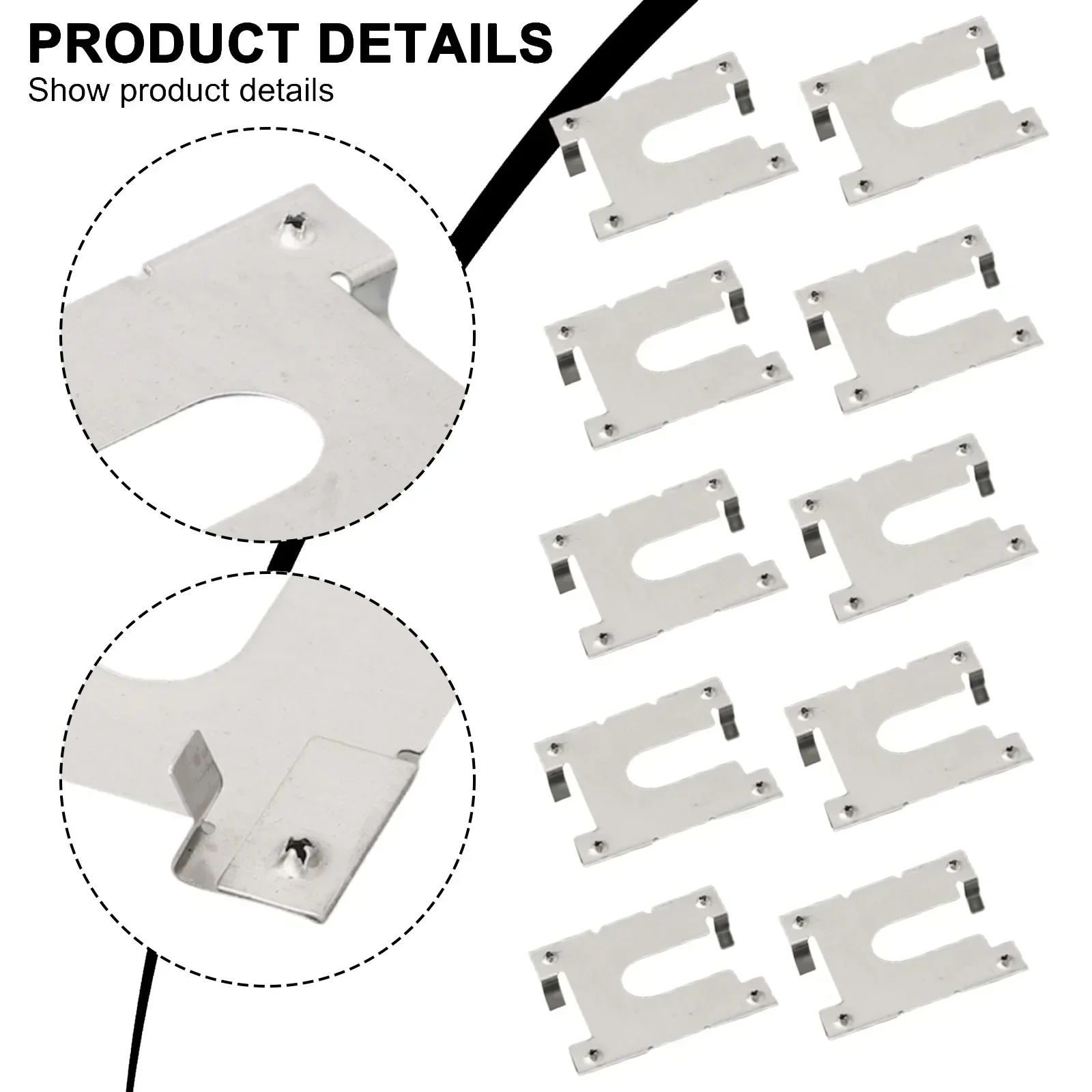 20pcs Grounding Lug Earth Plate Grounding Clip Solar Panels PV Roof Fitting Stainless Steel Clip Home Improvement Electrical