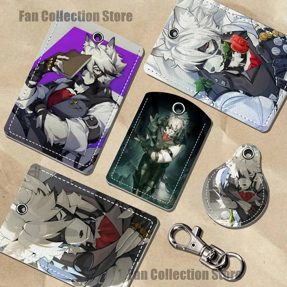 ZZZ V-Von Lycaon Cartoon Movie Singer Game Anime Leather Card Holder Can Store Access Control ID Card