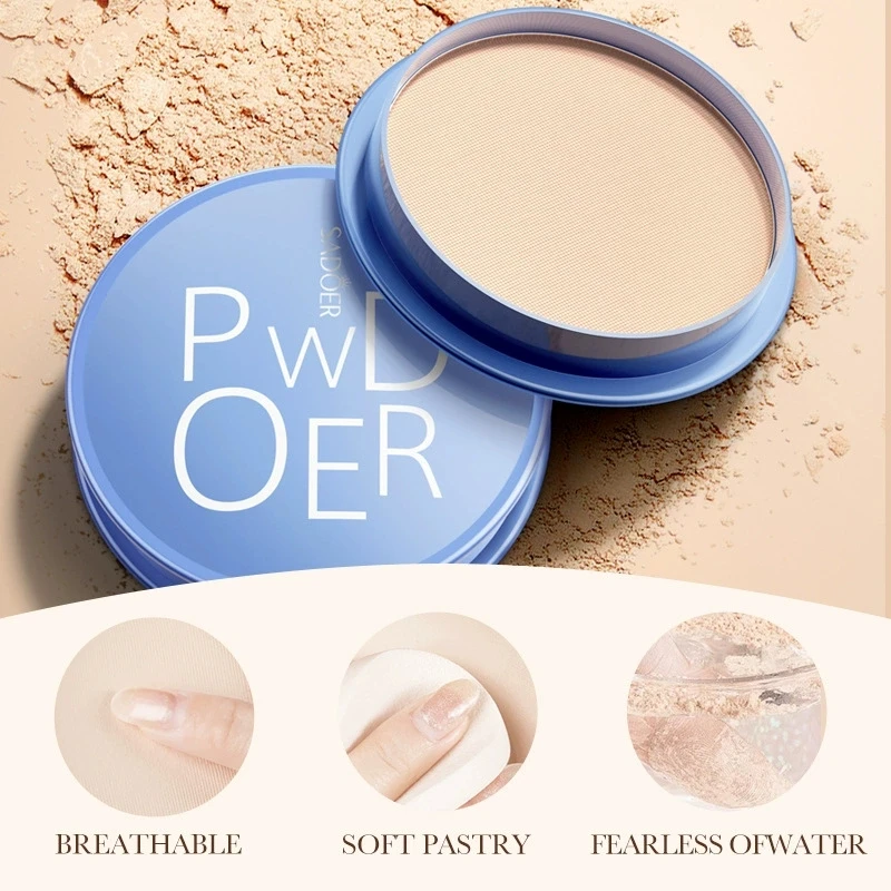 Pressed Powder Long Lasting Oil Control Face Foundation Waterproof Whitening Skin Finish Concealer