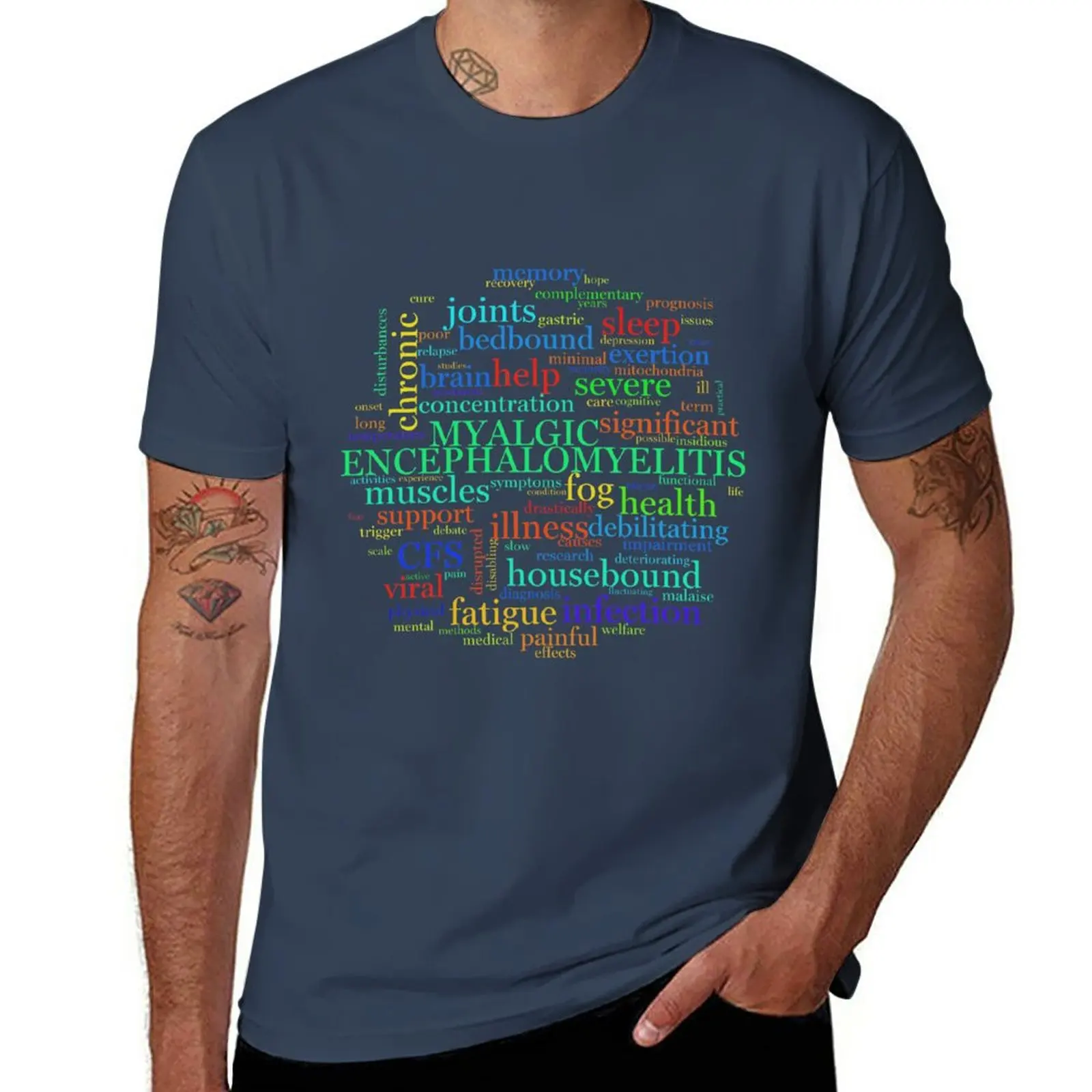 ME/CFS Wordcloud (Colour1) T-Shirt tees funnys animal prinfor boys sweat shirts, men