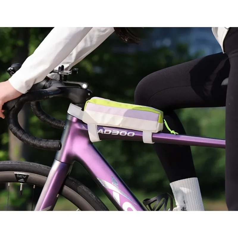 Bicycle front beam bag is convenient to carry, mountain road bike waterproof upper tube bag, outdoor  riding portable storage