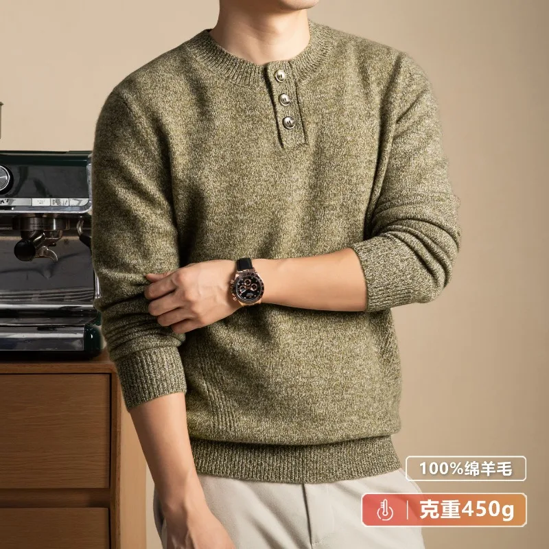Wool Men Wool Sweater Neck Wool Sweater Autumn Winter Sweater