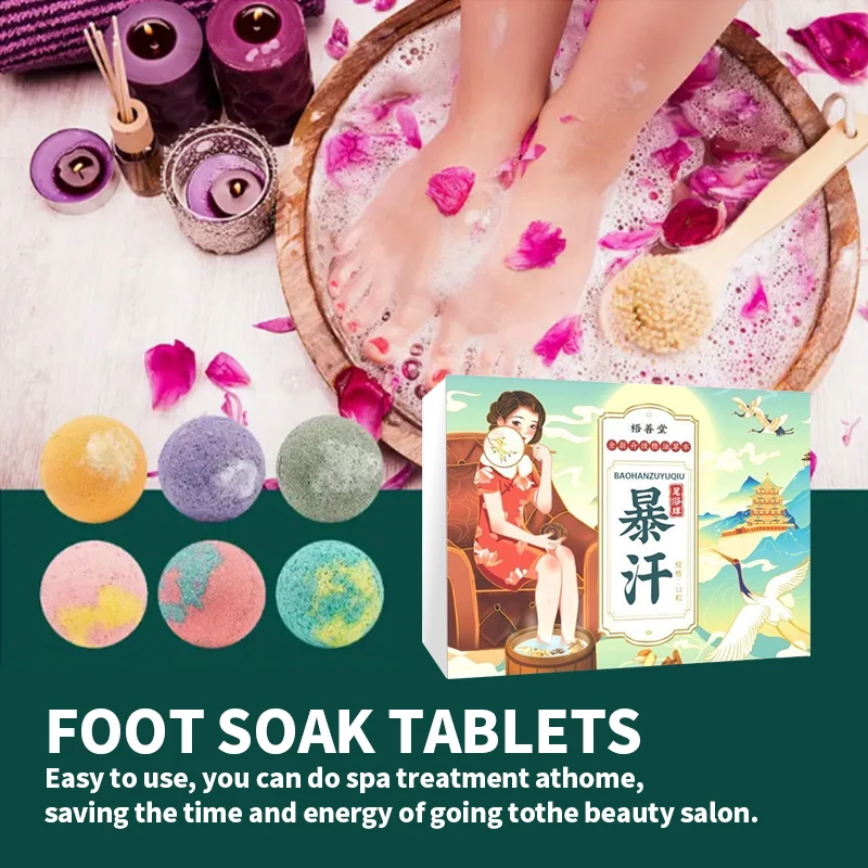 Foot Bath Soak Balls Spa Powder Body Exfoliation Scruber Skin Slimming Moisturizing Detox Feet Odor Sweat Soaking Care Bath Ball