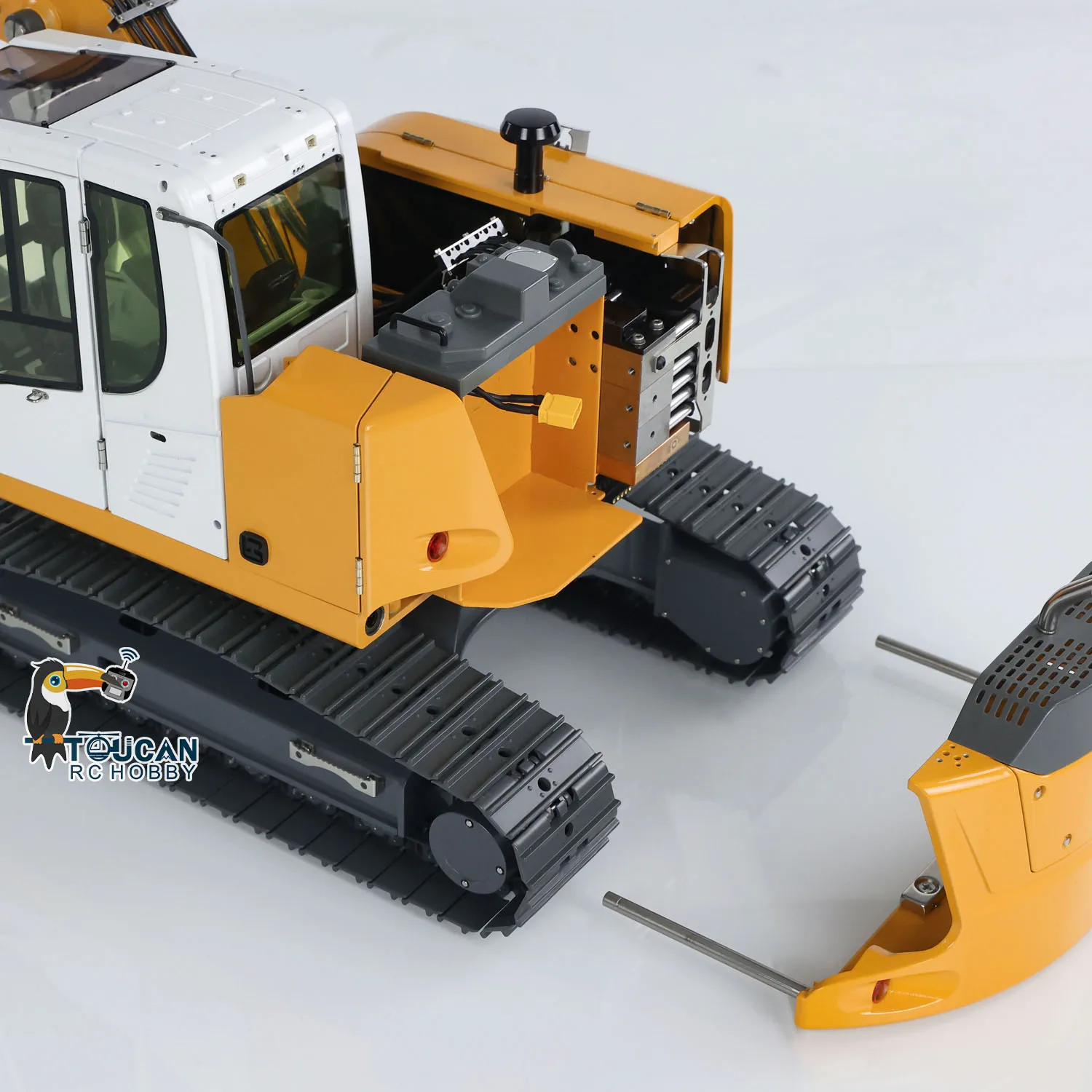

New Arrival JDM-208 1/14 Metal R920 RC Hydraulic Excavator Radio Control Digger Model ST8 Light TOUCAN Finished Truck Cars Toys
