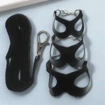 

Small Pet Leash Durable Sugar Glider Rope Harness Walking Sturdy Traction Hauling Black Lightweight Compact Design