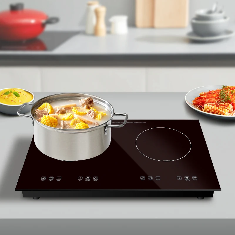 Touch Control Ceramic Induction Hob 2 Burner Electric Induction Cooktop Double Heads Induction Cooker