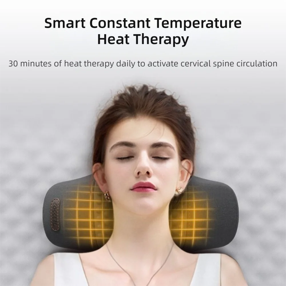 Memory Foam Electric Cervical Massager Traction Relax Sleeping Hot Compress Vibration Cervical Pillow Neck Guard Pillow