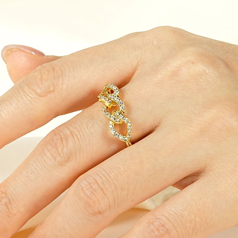 Celestinova Sweet & Stylish 14k Gold Plated Dating Ring Sparking Round Cut CZ Simulated Diamond Band Rings Exquisite for women