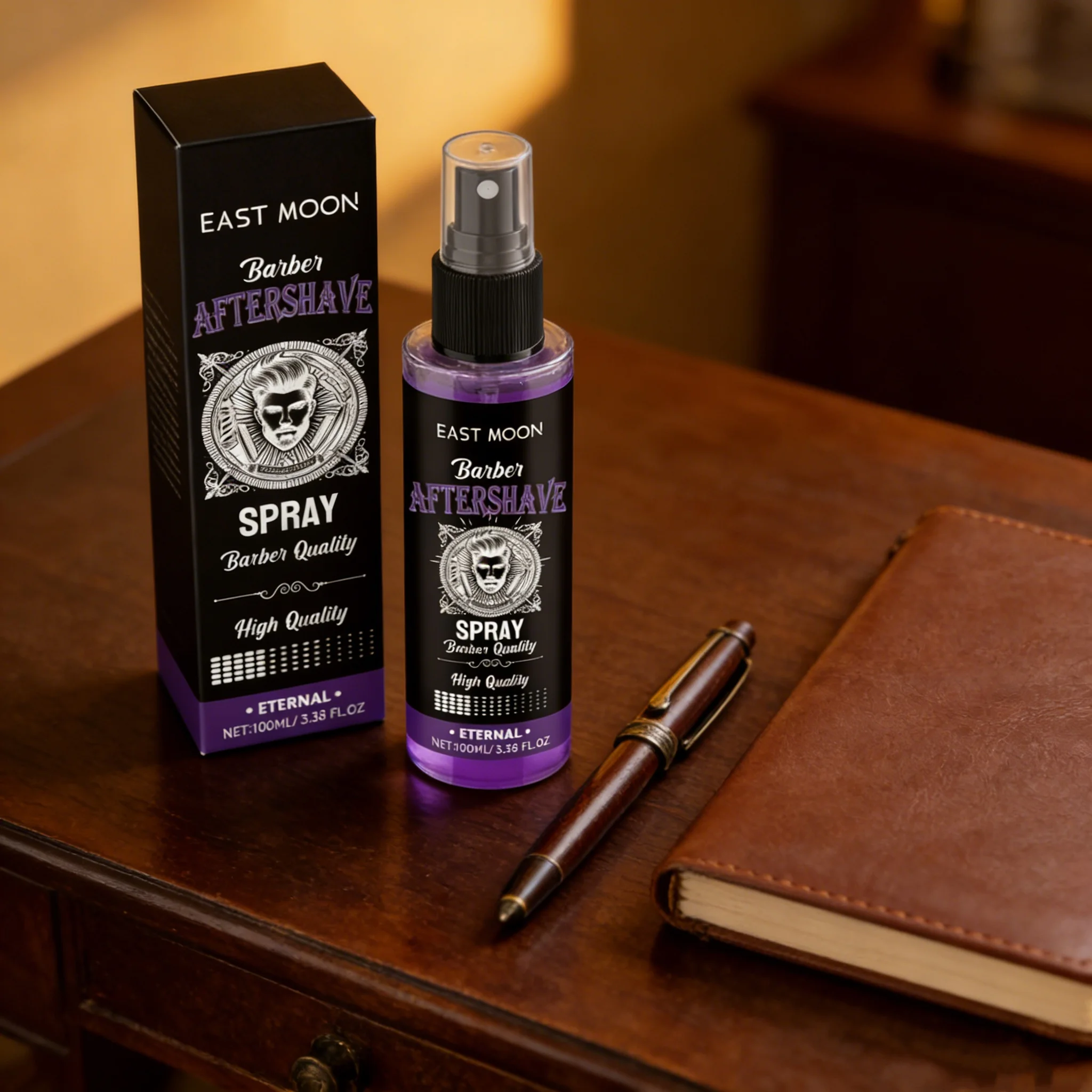 

East Moon Sandalwood Aftershave Nourish Oil Spray Deep Moisturizing Hydrate Groomed Repair Dry Soothing Damaged Beard Care Serum
