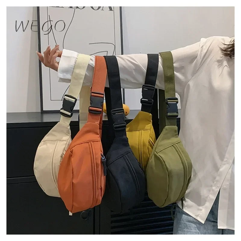 

Japanese Crossbody Chest Bag Ins Nylon Solid Color Joker Multifunctional Wallet for Men Women Travel Mobile Phone Bag