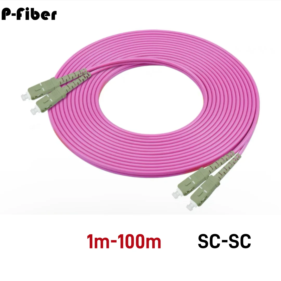 OM4 patchcord SC-SC 1-100M duplex 10 Gigabit multimode DX dual core MM optical fiber extension cable sc-lc FTTH jumper P-FIBER