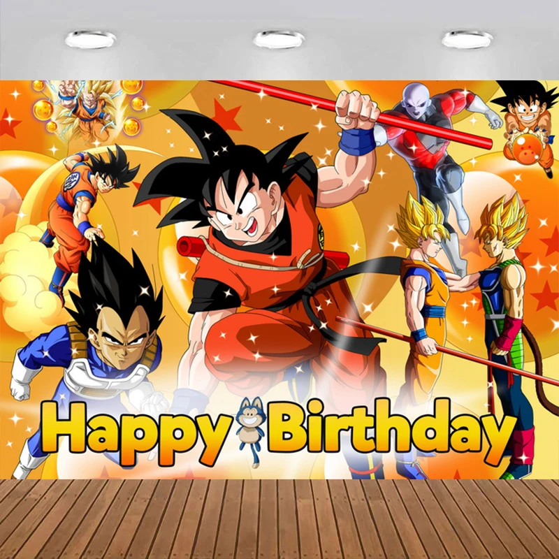 Cartoon Anime Dragon Ball Theme Birthday Party Background Cloth Children's Party Decoration Supplies Backdrop Curtain Background