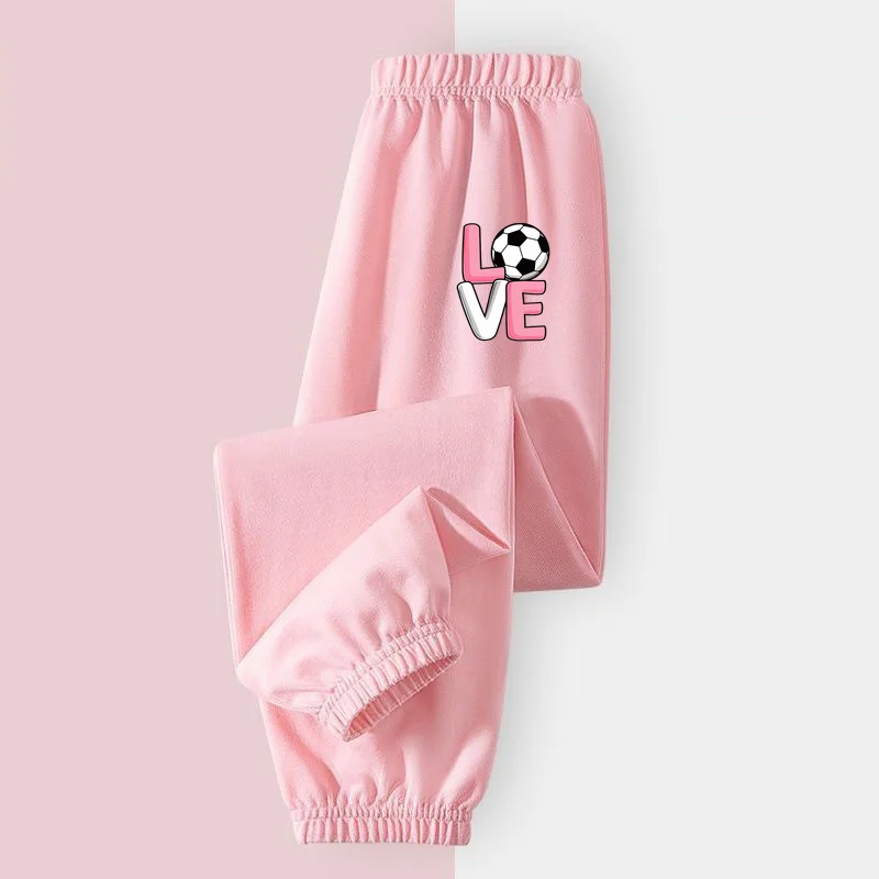 Sommer Anti-Mücken-Hose für Babymädchen Leichte Baumwollhose Kinder Locker Sitzende Insektenhose Fußball-Design