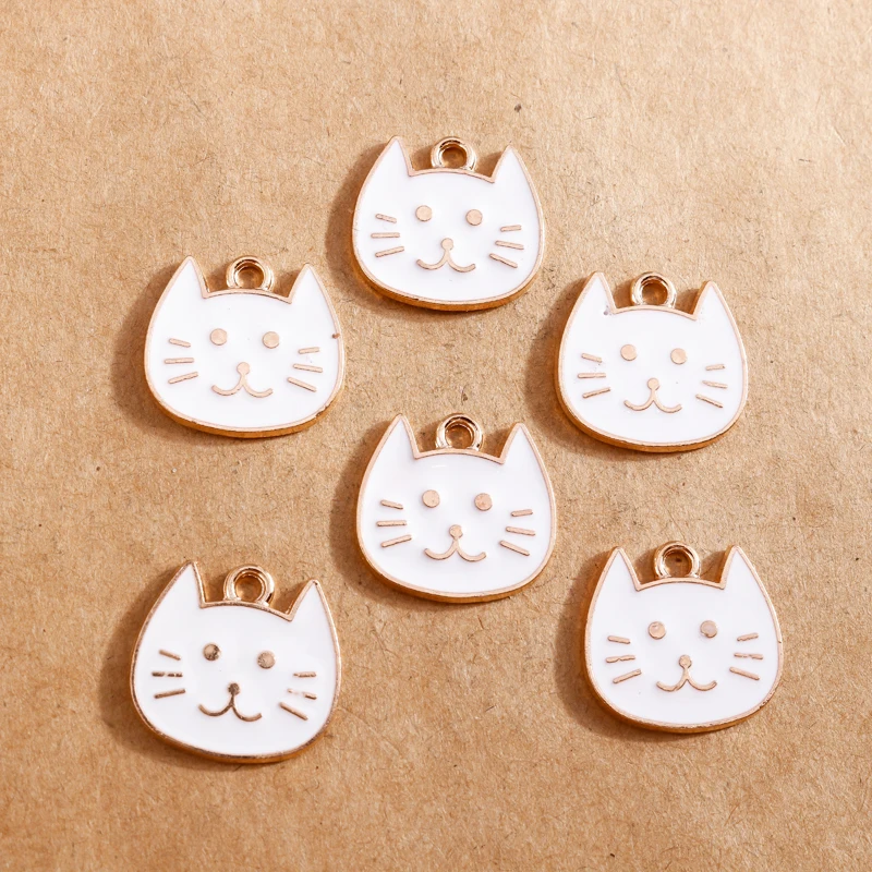 10 stücke Emaille Cartoon Tier Katze Charms Anhänger für Schmuck Herstellung Halskette Ohrringe DIY Armband Zubehör liefert – Detail 6