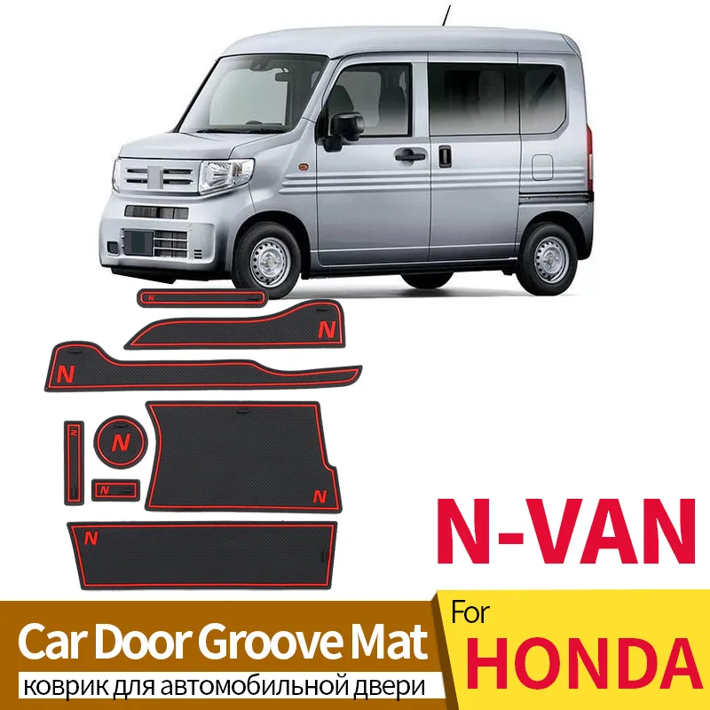 Alas Cangkir Slot Gerbang Anti Selip untuk Honda N-VAN PVC Bantalan Pintu Anti Selip Aksesori Dekoratif Stiker Gaya Mobil Tahan Kotoran