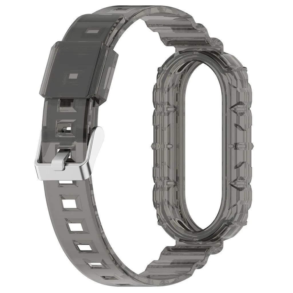 สายรัดซิลิโคนโปร่งใสสําหรับวง Xiaomi Mi 9 8 Miband 8 9 วงกีฬากันน้ําแฟชั่นเปลี่ยนสร้อยข้อมือ