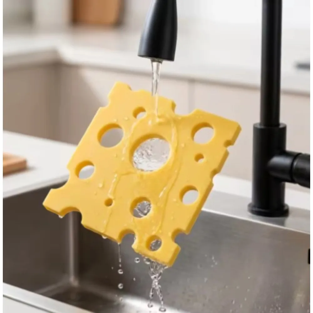 3D Printed Cheese Coaster with Cute Yellow Swiss Cheese Design To Protect Desktop Heat-resistant Coaster